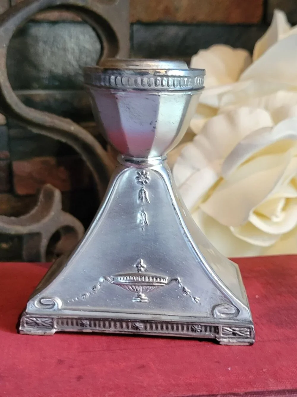 Vintage BMF Germany Silver Plated Candlestick Holder Neoclassical Deco